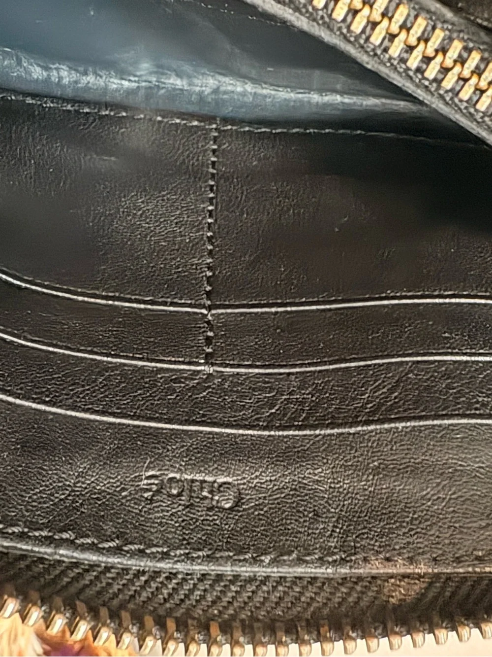 Chloe Black Leather Zip around Wallet